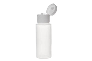 2 oz. Natural Plastic Bottles with White Snap-top Caps (Pack of 6)