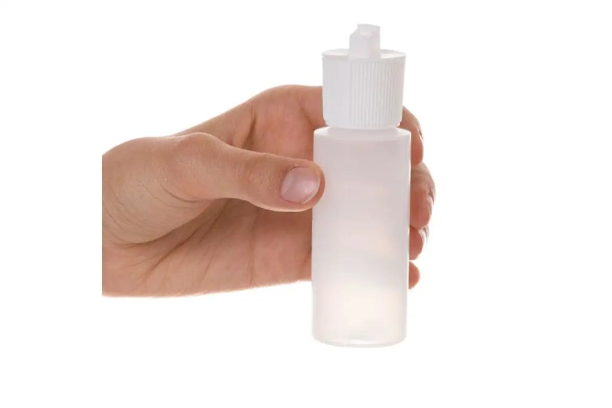 2 oz. Natural Plastic Bottles with White Flip-top Caps (Pack of 6)