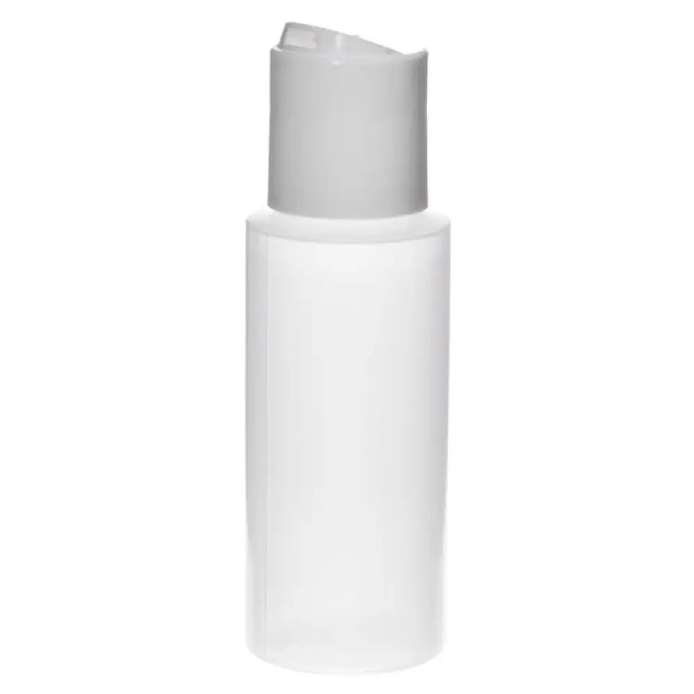 2 oz. Natural Plastic Bottles with White Disc-top Caps (Pack of 6)