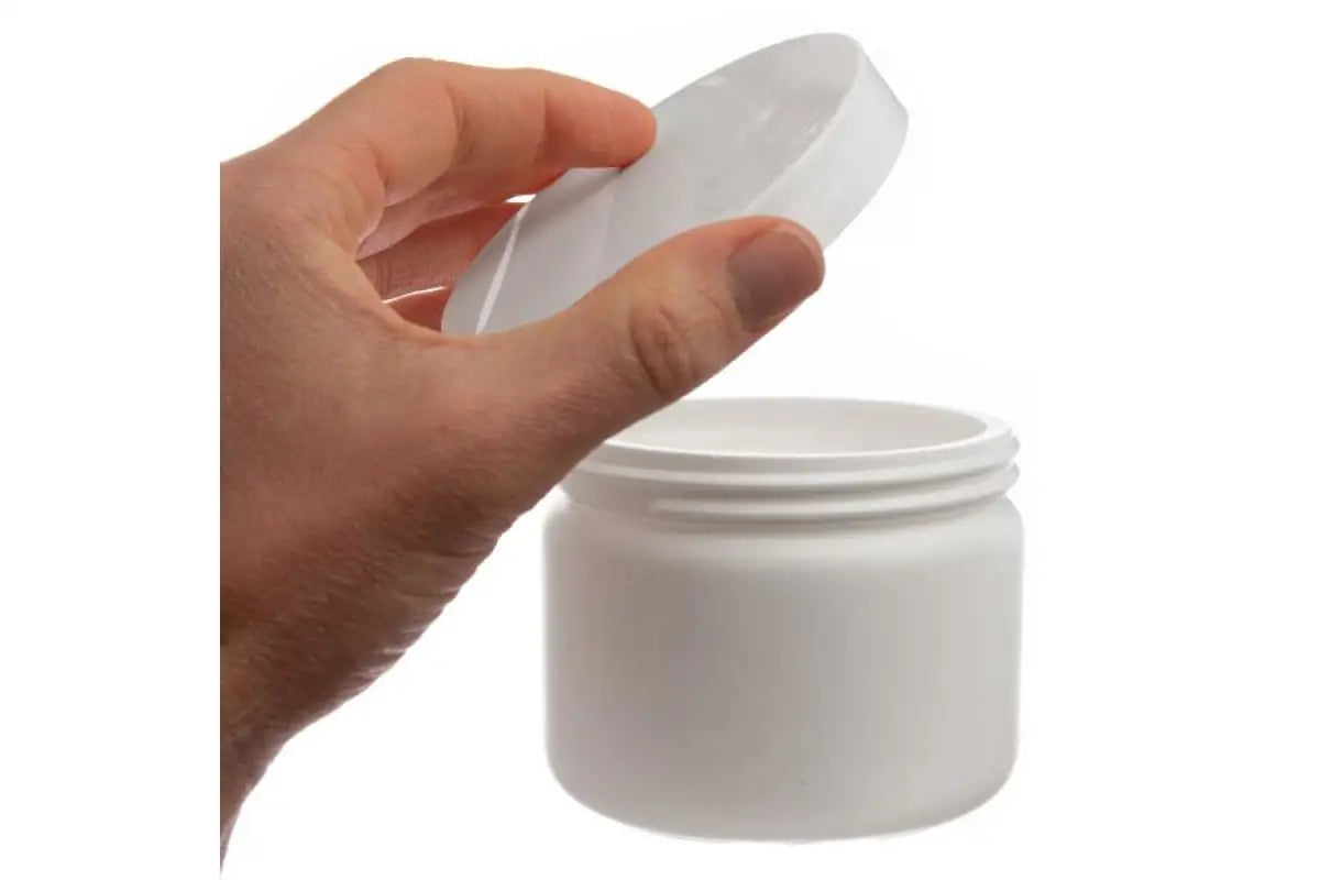 4 oz. Straight-Sided Plastic Salve Container with Smooth Lid