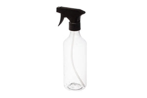 16 Oz. Plastic Bottle With Black Trigger Sprayer Clear