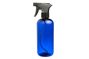 16 Oz. Plastic Bottle With Black Trigger Sprayer Blue