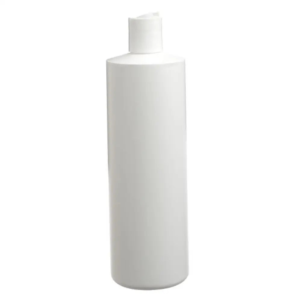 16 oz. White Plastic Bottle with Disc-top Cap