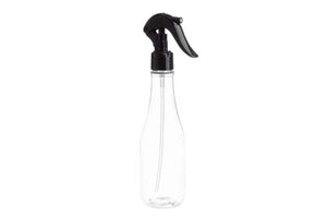 8 oz. Clear PET Plastic Woozy Bottle with Black Trigger Sprayer