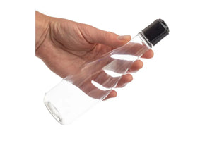 8 Oz. Clear Pet Plastic Woozy Bottle With Black Disc-Top Cap