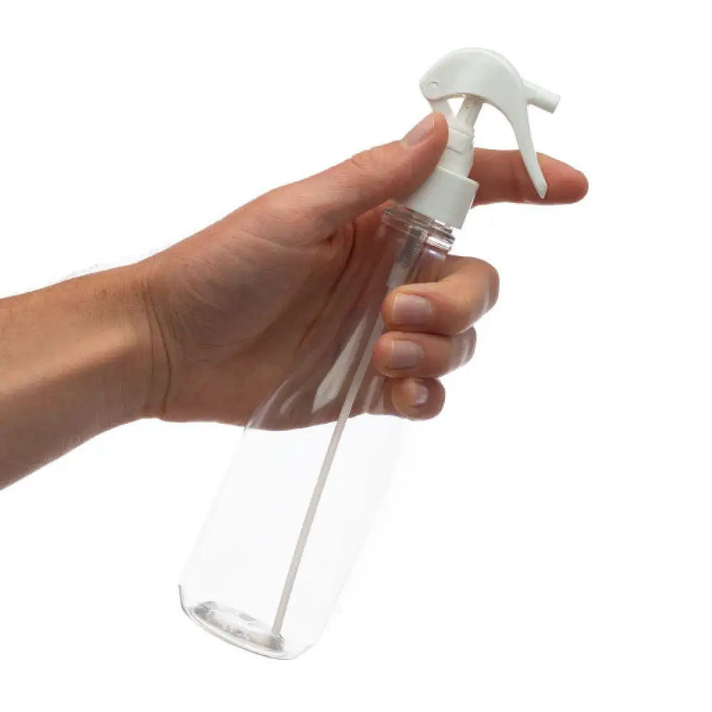 8 Oz. Clear Pet Plastic Woozy Bottle With White Trigger Sprayer