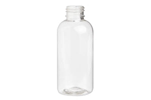 4 oz. Clear PET Boston Round Plastic Bottle (24-410 Neck Size)