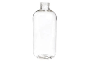 8 oz. Clear PET Boston Round Plastic Bottle (24-410 Neck Size)