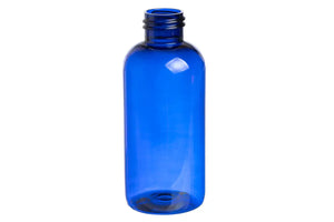 4 oz. Blue Plastic Boston Round Bottle (24-410 Neck Size)
