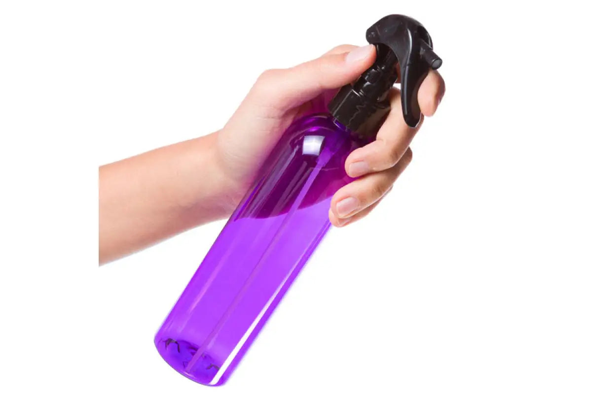 8 oz. Purple Plastic Bottle with Black Trigger Sprayer