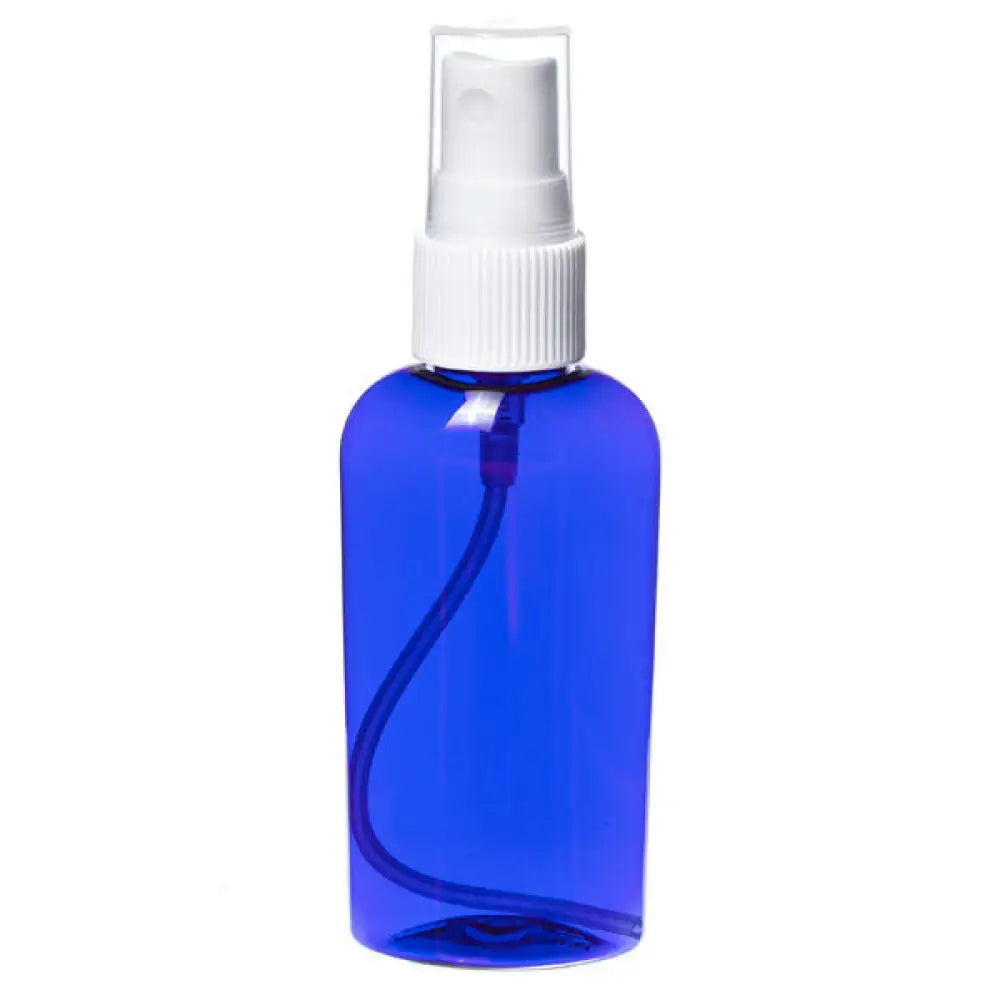 2 oz. Blue Plastic Oval Bottle with White Misting Sprayer