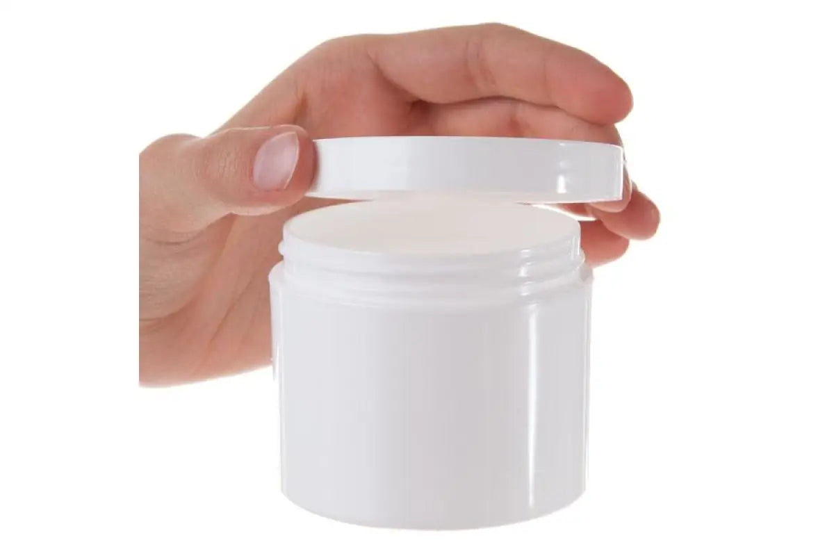 4 oz Clear Straight Sided Glass Jar with Smooth White Lid