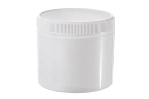 4 oz. Straight-Sided Plastic Salve Container with Ribbed Lid