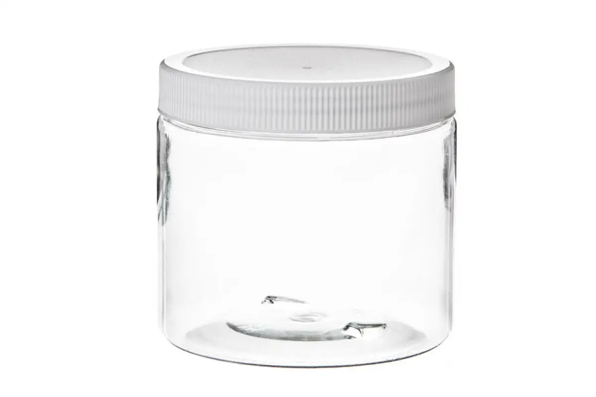16oz Wide Mouth White Plastic Container w/ Child Proof Cap