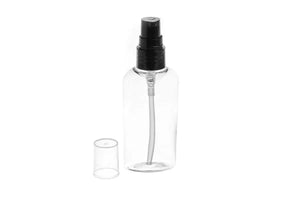 2 oz. Clear Plastic Oval Bottle with Black Treatment Pump