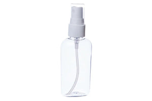 2 oz. Clear Plastic Oval Bottle with White Misting Sprayer