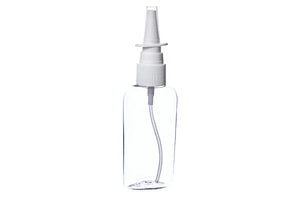 2 oz. Clear Plastic Oval Bottle with White Nasal Spray Top