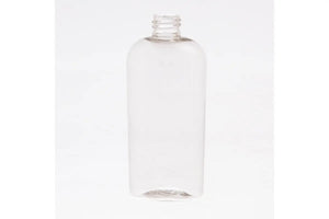 Clear Pet Plastic Bottle - Cosmo 120 ml (4 oz) - 24/410 Neck - with Black Plastic Threaded Cap and Induction Seal - Pack