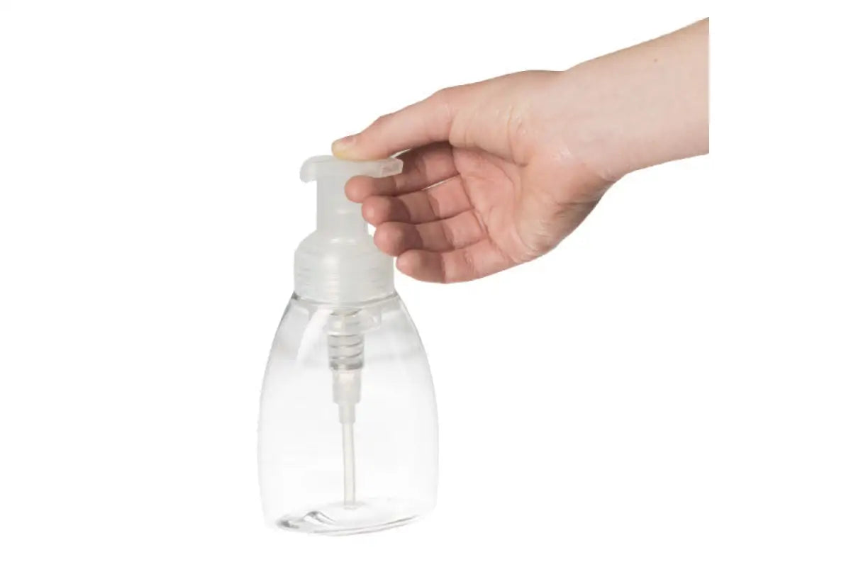 8 oz. Clear Plastic Oval Bottle with Natural Foamer Pump