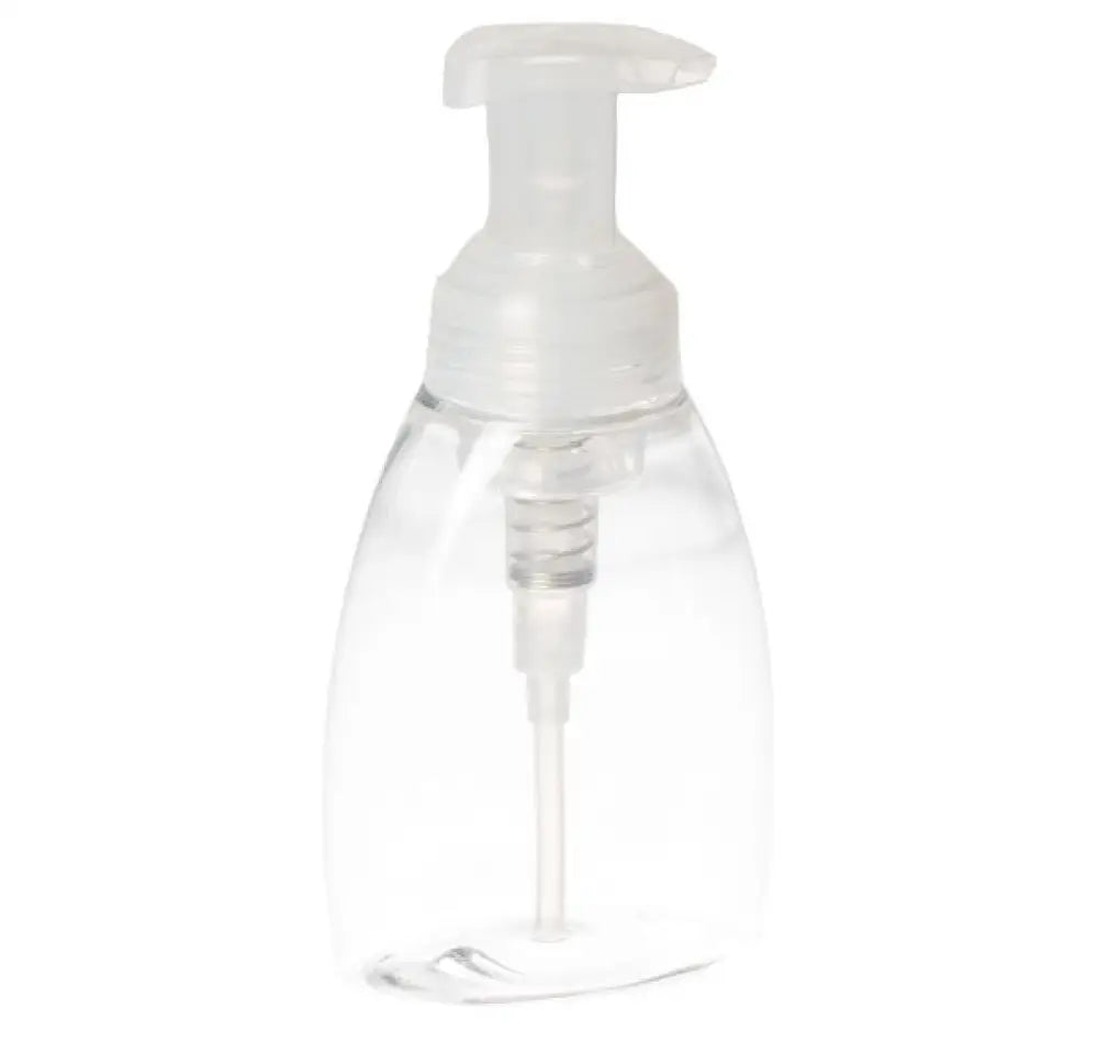 8 oz. Clear Plastic Oval Bottle with Natural Foamer Pump
