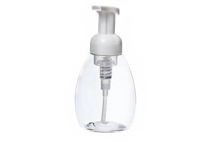 8 oz. Clear Plastic Oval Bottle with White Foamer Pump