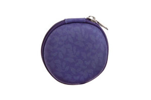 Dterra® Branded Round Hard Shell Case For 5/8 Dram Vials (Holds 8 Vials) Purple Foliage