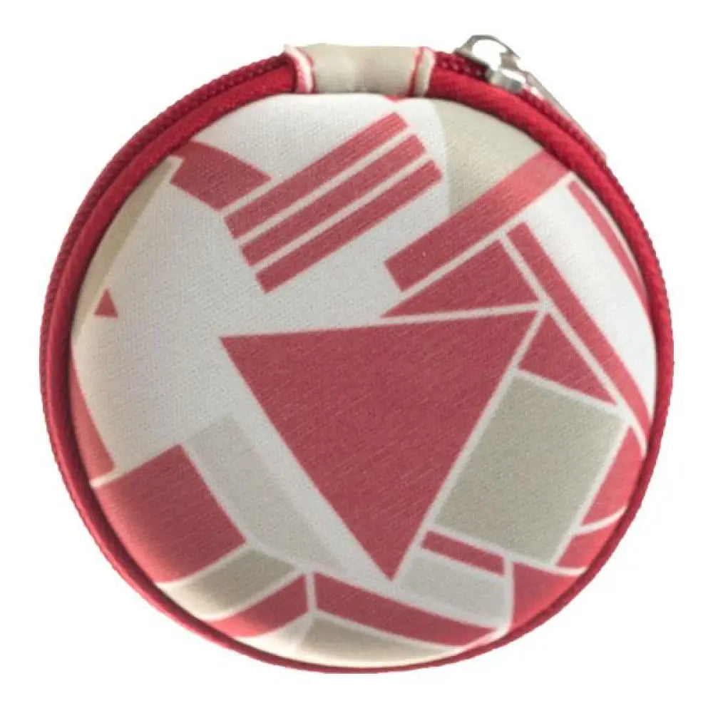 Round Hard Shell Case For 5/8 Dram Vials (Holds 8 Vials) Red Geometric