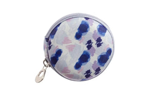 Round Hard Shell Case For 5/8 Dram Vials (Holds 8 Vials) Blue Watercolor