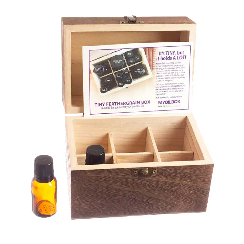 Feathergrain Wood Essential Oils Box (Holds 6 Vials)