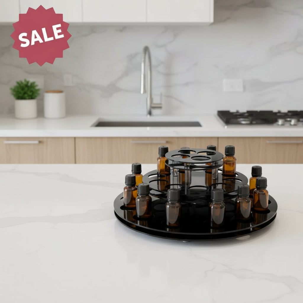 3-Tier Acrylic Display Carousel (Holds 33 Large Vials)