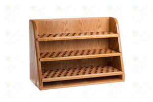 Premium 3-Shelf  Handcrafted Oak Storage and Display Rack (Holds 151 vials)