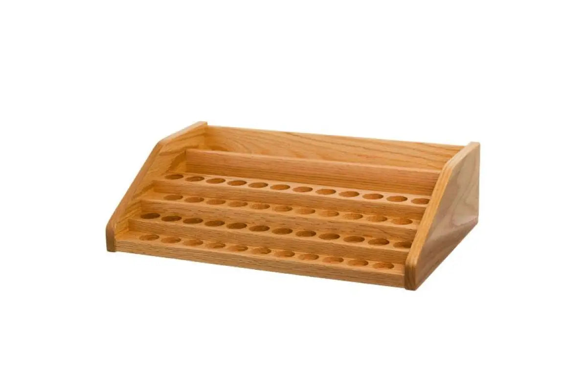 Premium 4-Tier Oak Display Unit (Holds 46 Vials and Bottles or CDs)