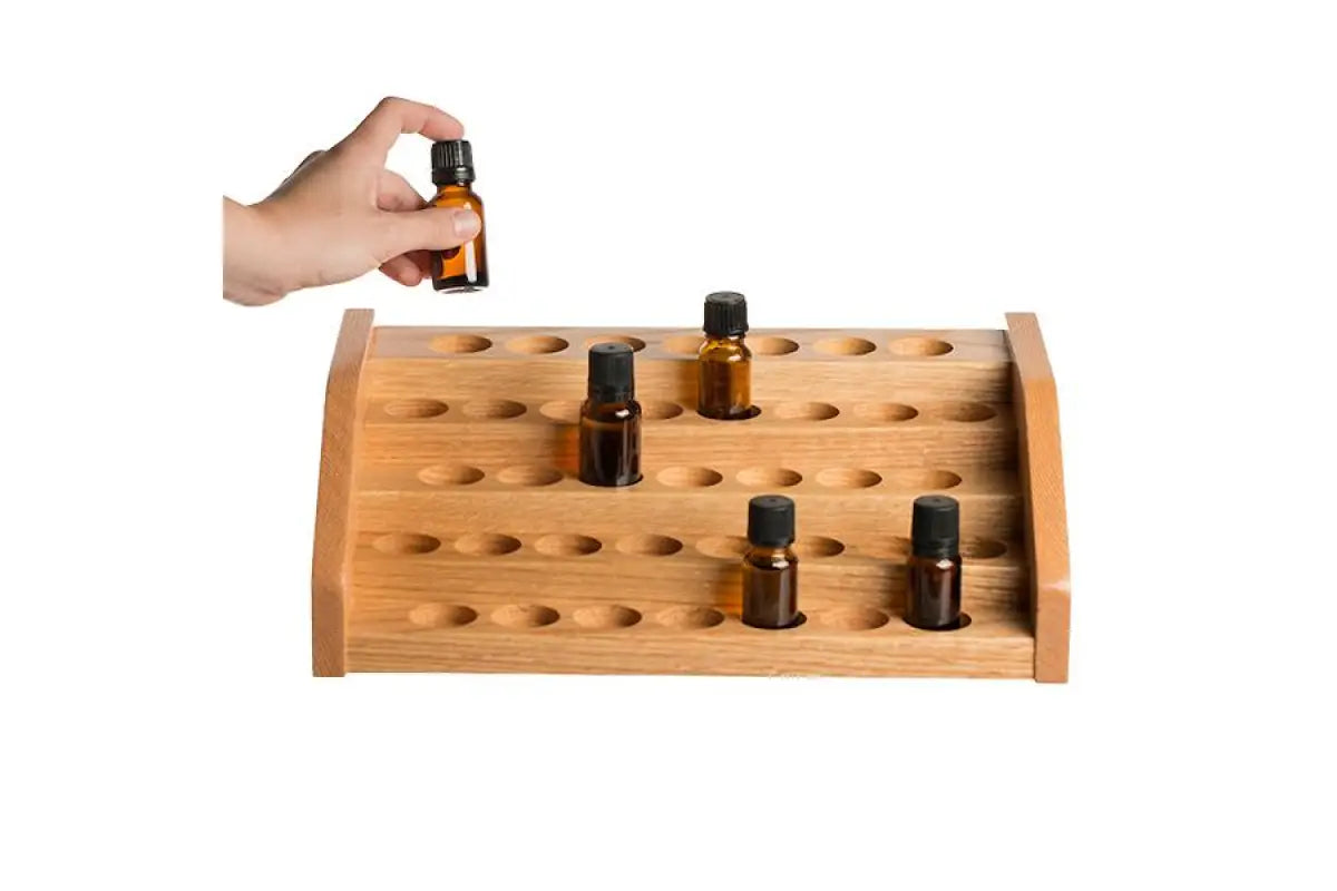 5-Tier Oak Display Riser (Holds 37 Vials)