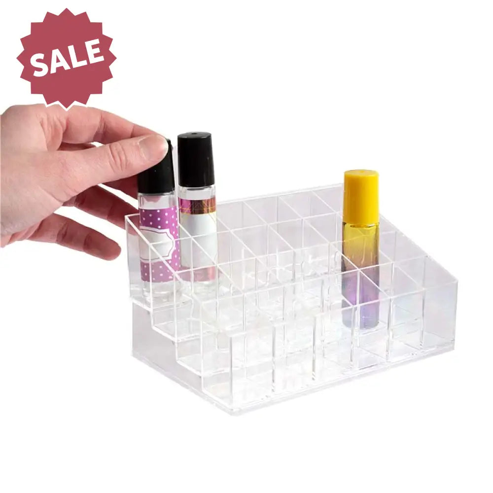 4-Tier Clear Plastic Display Riser (Holds 24 Vials)