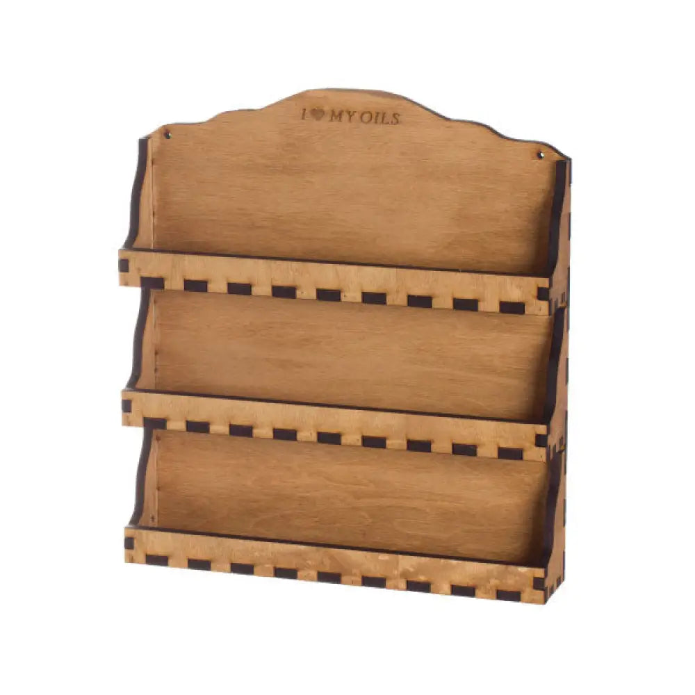 3-Shelf  Natural Wood  Wall Display Rack (Holds 24 Vials)