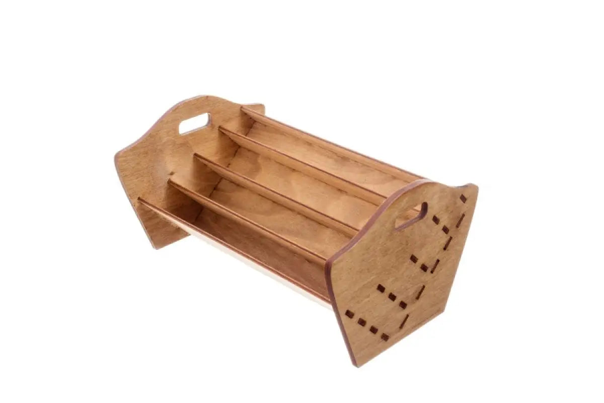 4-Row Natural Wood Counter Rack (Holds 38 Vials)