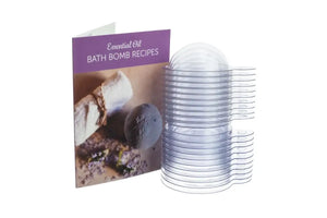 Essential Oil Bath Bomb Recipes Card and Plastic Bath Bomb Molds (Pack of 10)