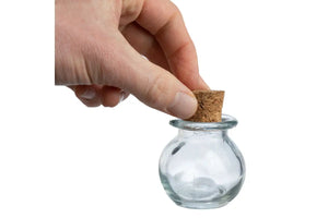 2 Oz. Clear Rounded Glass Jar With Cork Stopper