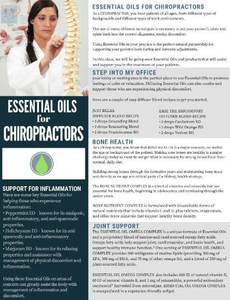 &quot;Essential Oils for Chiropractors&quot; Digital Tear Pad