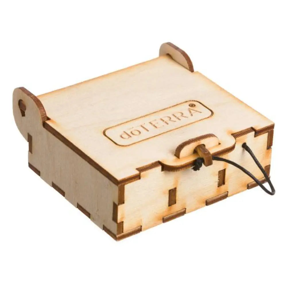 Mini doTERRA Branded Natural Wood Essential Oil Box (Holds 3 Vials)