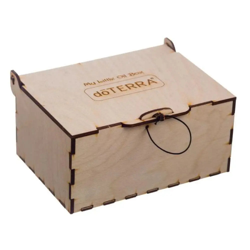 Small doTERRA Branded Natural Wood Essential Oil Box (Holds 16 Vials)