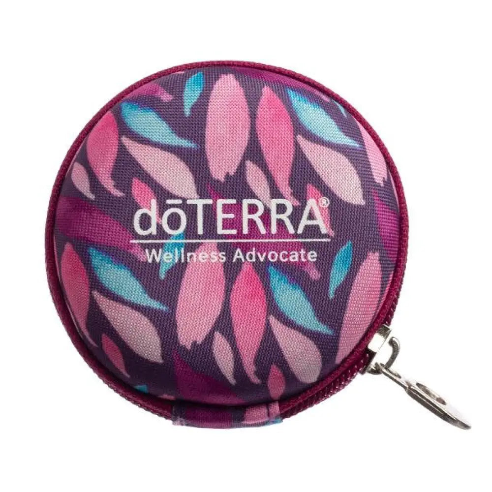 Dterra® Branded Round Hard Shell Case For 5/8 Dram Vials (Holds 8 Vials) Dream Leaves