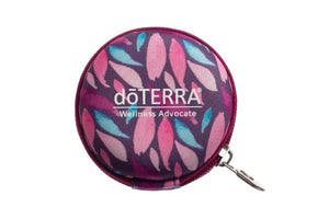 Dterra® Branded Round Hard Shell Case For 5/8 Dram Vials (Holds 8 Vials) Dream Leaves