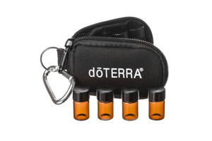 Dterra® Branded Key Chain Case With 8 Sample Vials (5/8 Dram) Black