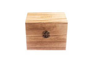 Dterra Branded Light Feathergrain Wood Essential Oils Box (Holds 6 Vials)