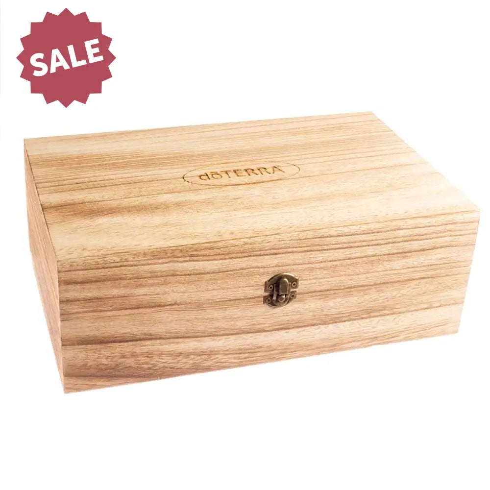 Dterra Branded Light Feathergrain Wood Essential Oils Box (Holds 40 Vials)
