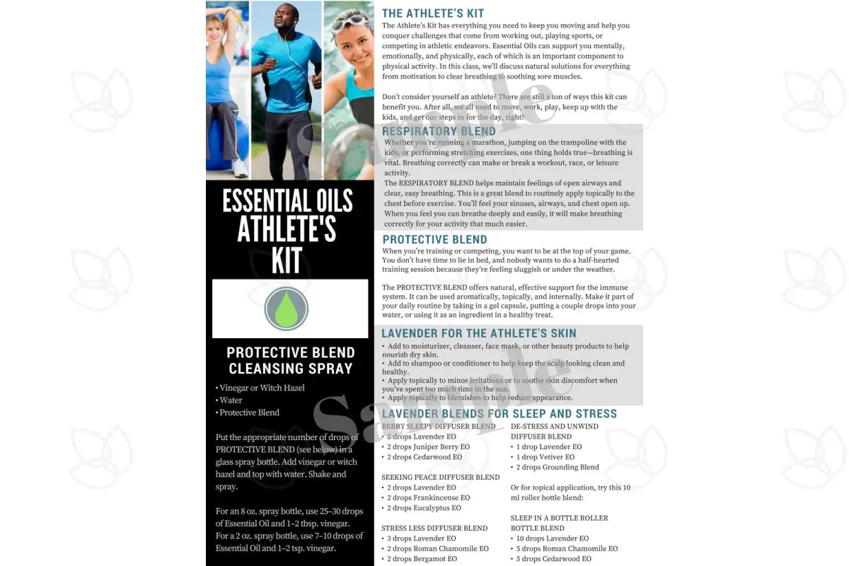 &quot;Essential Oil Athlete&#39;s Kit&quot; Digital Tear Pad