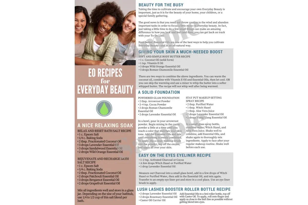 &quot;Essential Oil Recipes for Everyday Beauty&quot; Digital Tear Pad