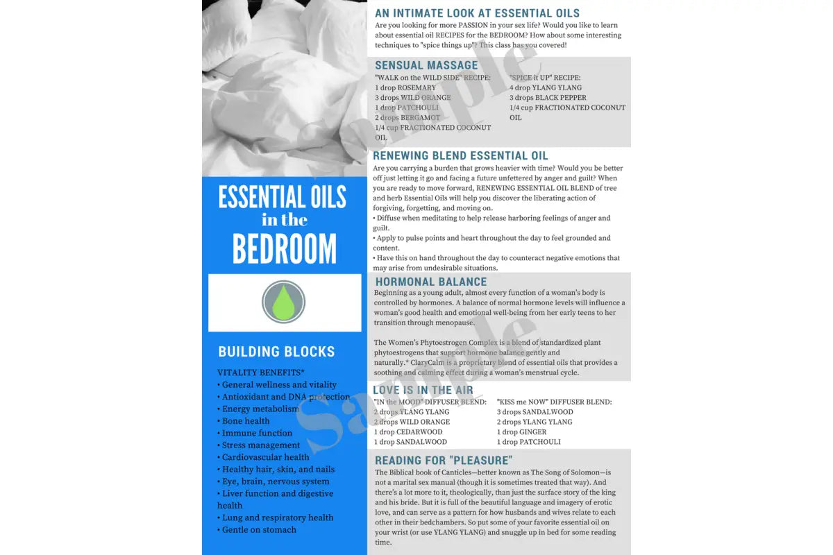 &quot;Essential Oils in the Bedroom&quot; Digital Tear Pad