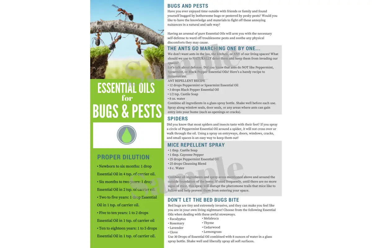 Essential Oils for Bugs and Pests&quot; Digital Tear Pad - AromaTools®